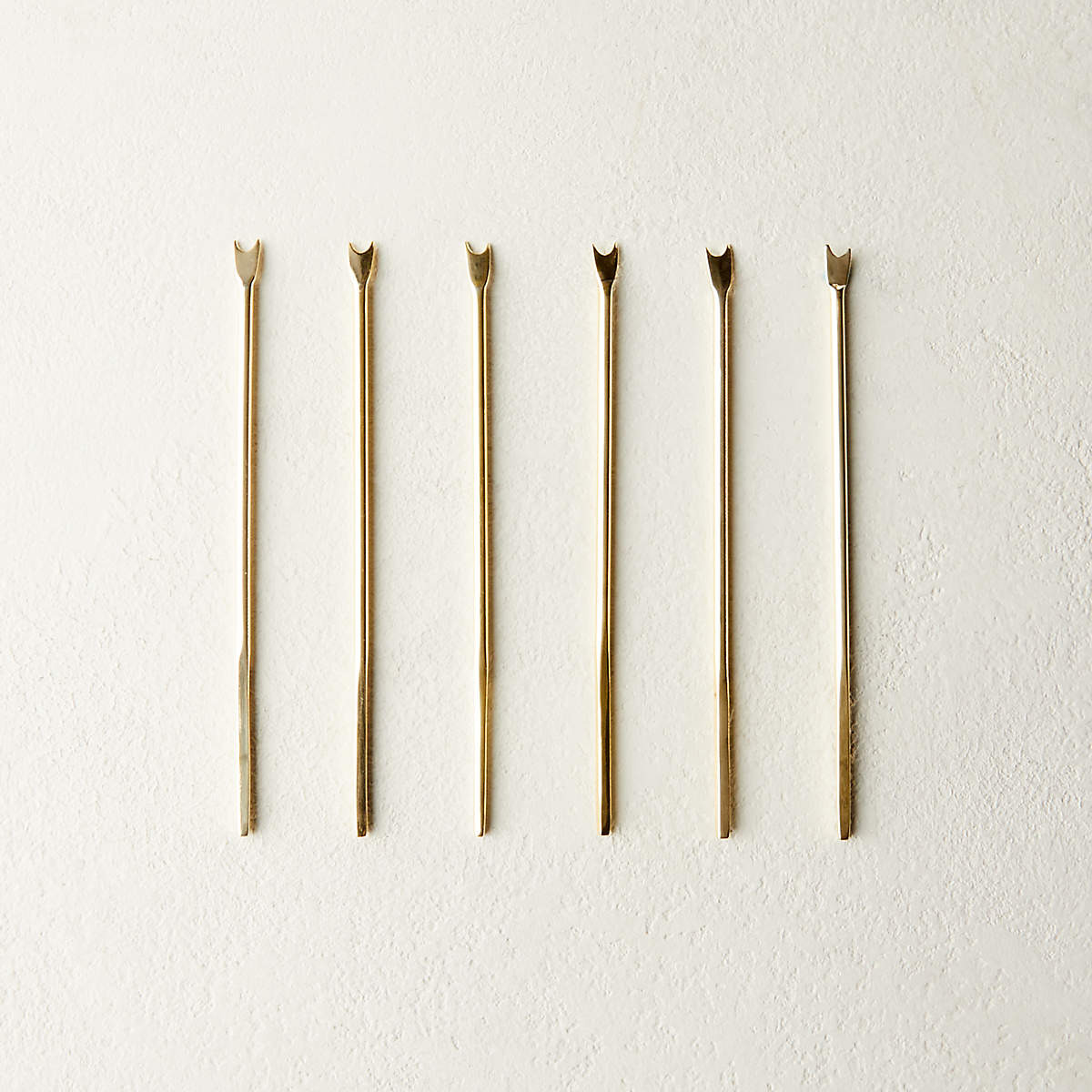 Mae Champagne Gold Cocktail Picks Set of 6 + Reviews | CB2