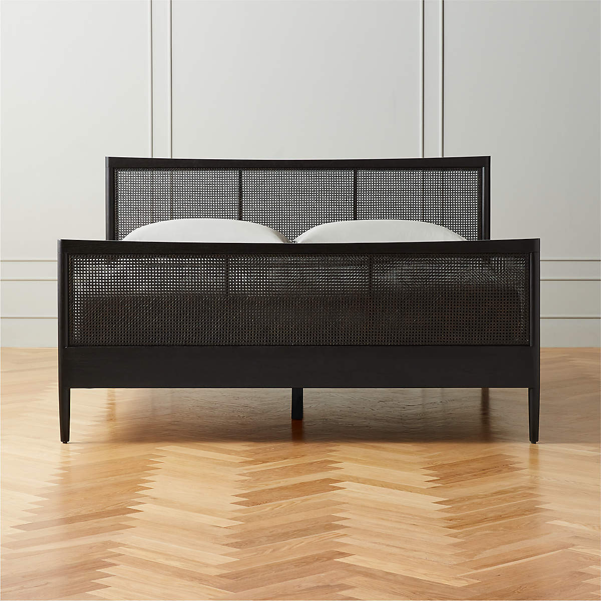 Maeve Black Cane King Bed + Reviews | CB2