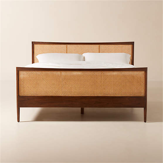 Maeve Natural Cane Queen Bed + Reviews | CB2 Canada