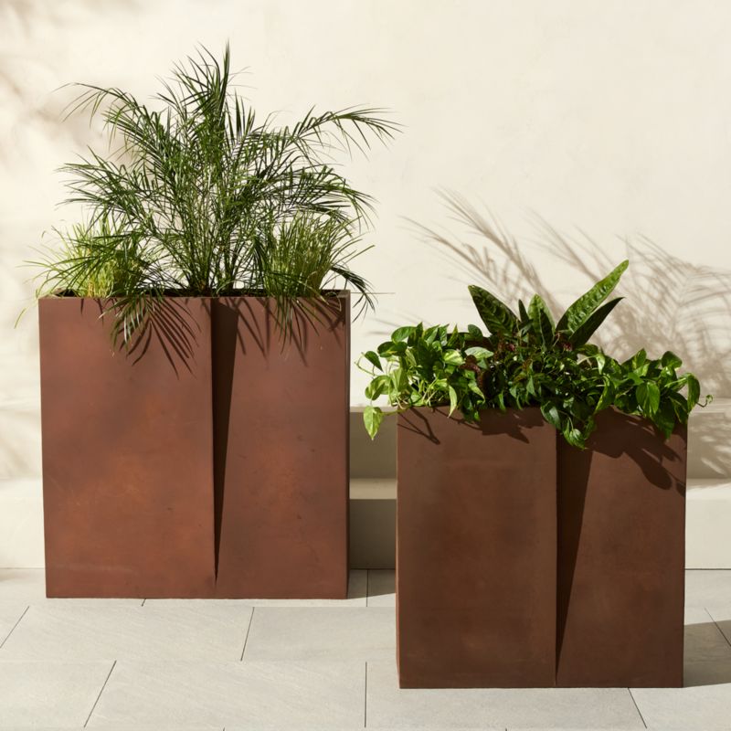 Mafik Rectangular Corten Steel Outdoor Planter Small - image 1 of 4