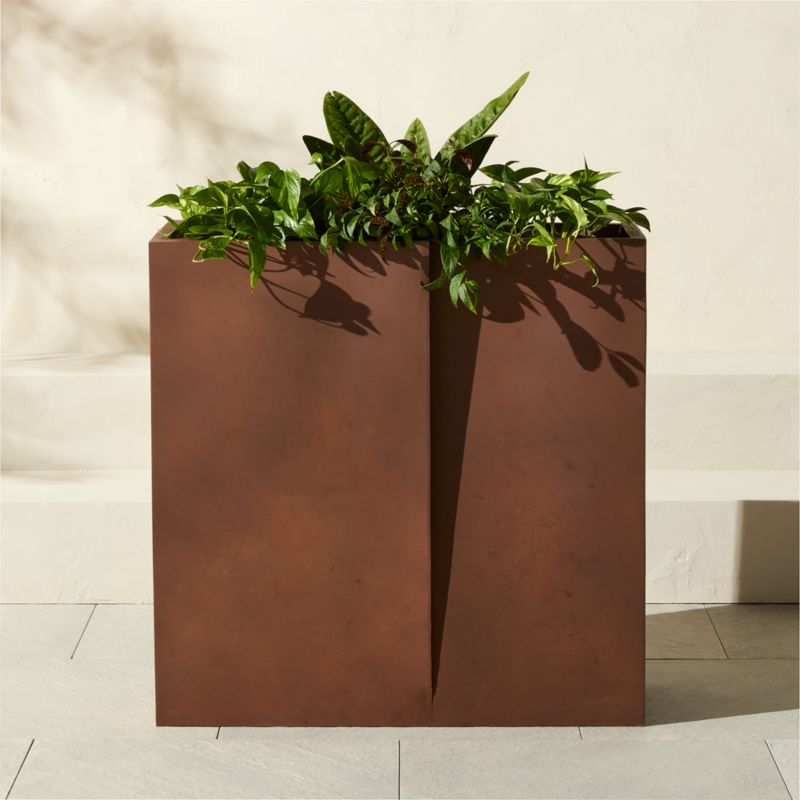 Mafik Rectangular Corten Steel Outdoor Planter Large - image 0 of 4