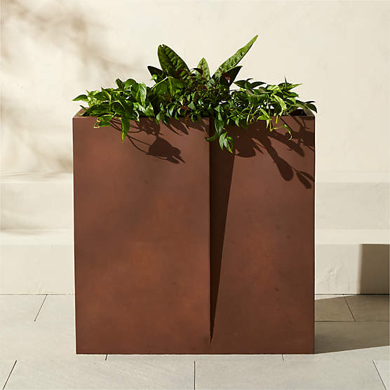 Mafik Rectangular Corten Steel Outdoor Planter Large