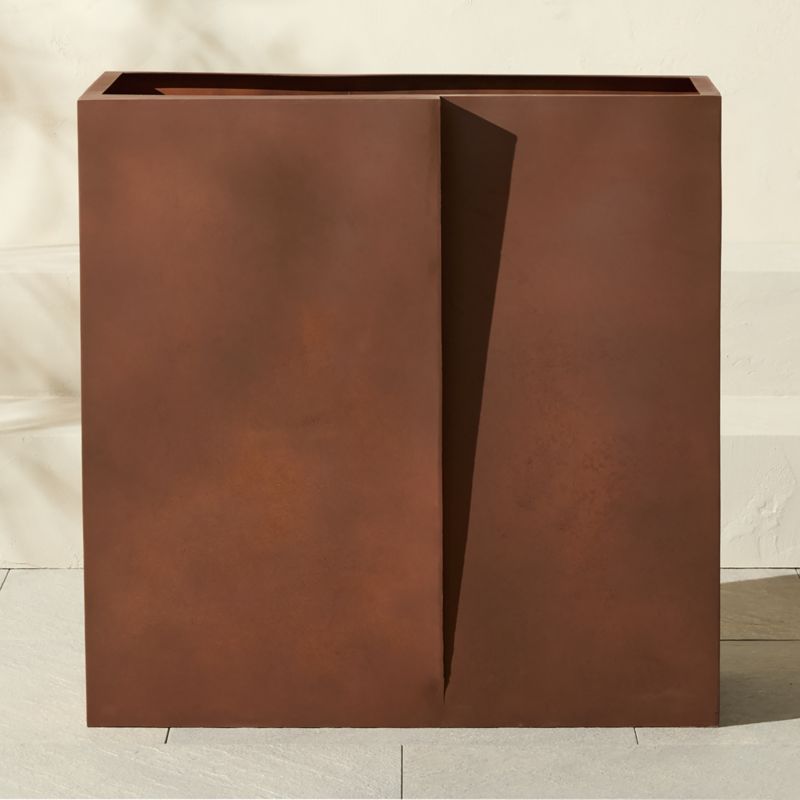 Mafik Rectangular Corten Steel Outdoor Planter Large - image 2 of 4