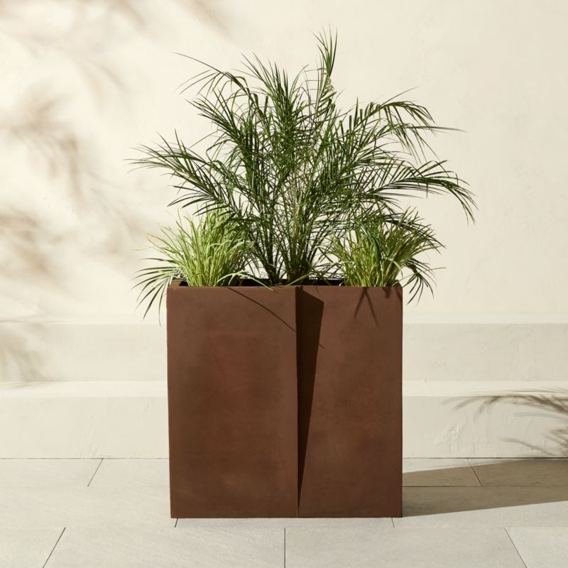 Mafik Rectangular Corten Steel Outdoor Planter Small - image 0 of 4