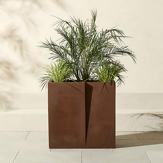 Mafik Rectangular Corten Steel Outdoor Planter Small