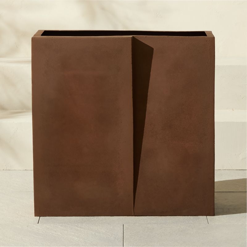 Mafik Rectangular Corten Steel Outdoor Planter Small - image 2 of 4