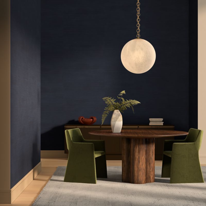 Sisal Grasscloth Dark Blue Wallpaper - image 2 of 3