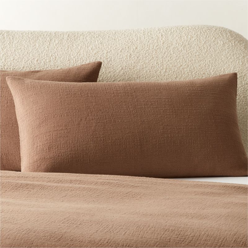View Maisa Organic Cotton Slub Coco Brown King Pillow Shams Set of 2 details