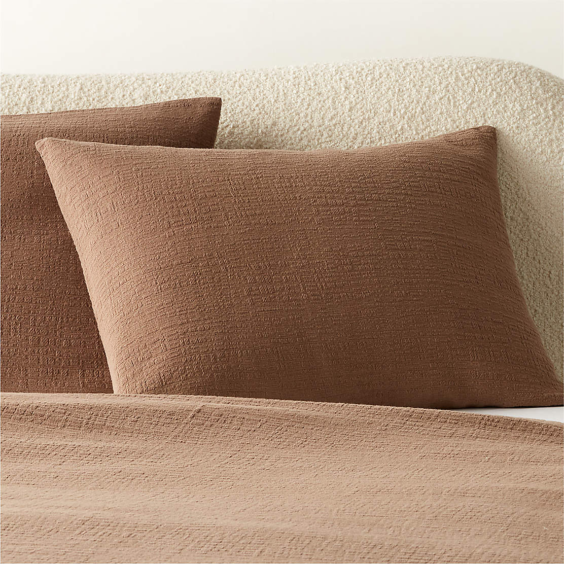 Nett Organic Cotton Natural and Black Standard Pillow Shams Set of 2