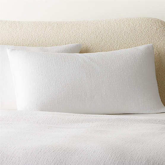 Maisa Organic Cotton Slub White King Pillow Shams Set of 2