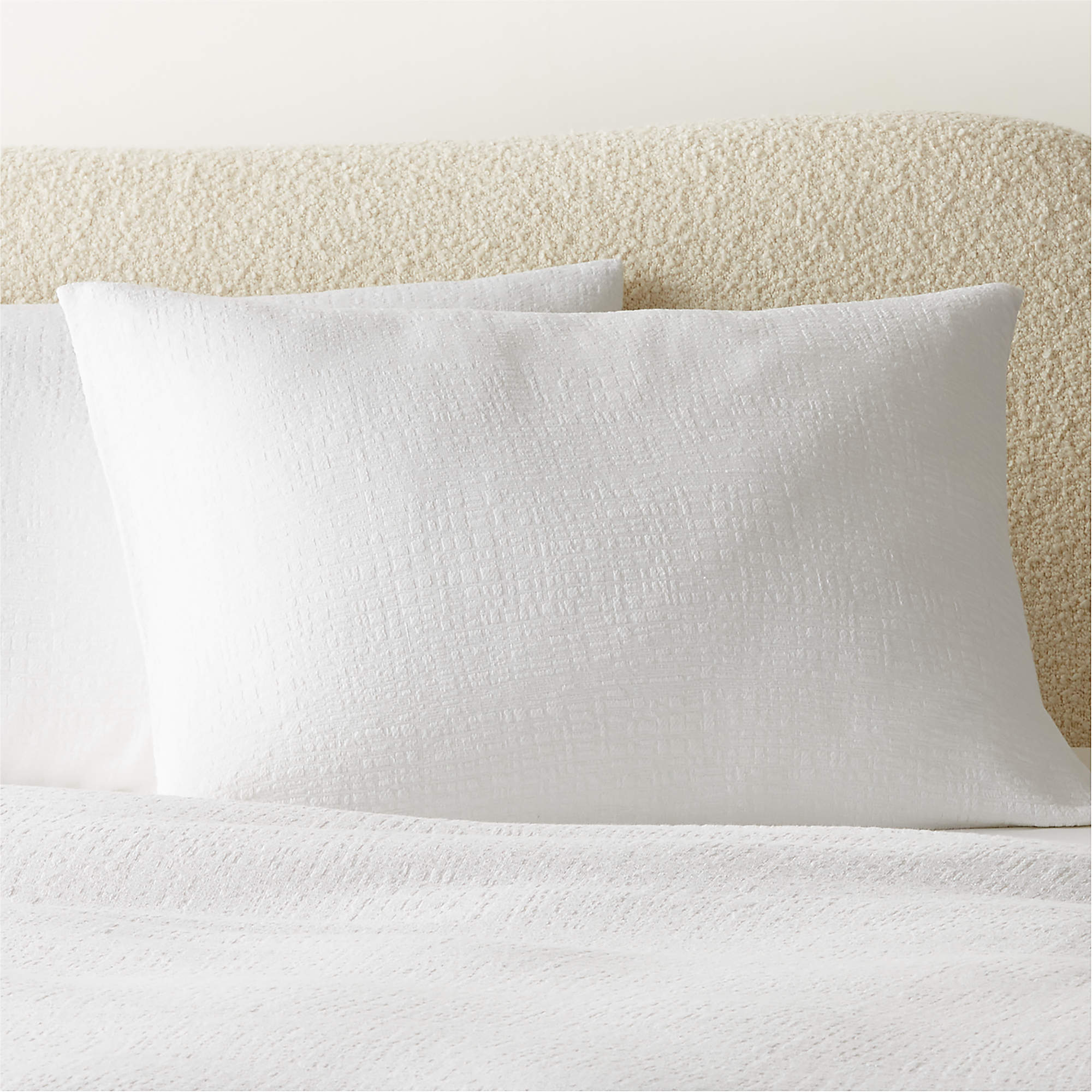 Maisa Organic Cotton Slub White Standard Pillow Shams Set of 2 CB2 Canada