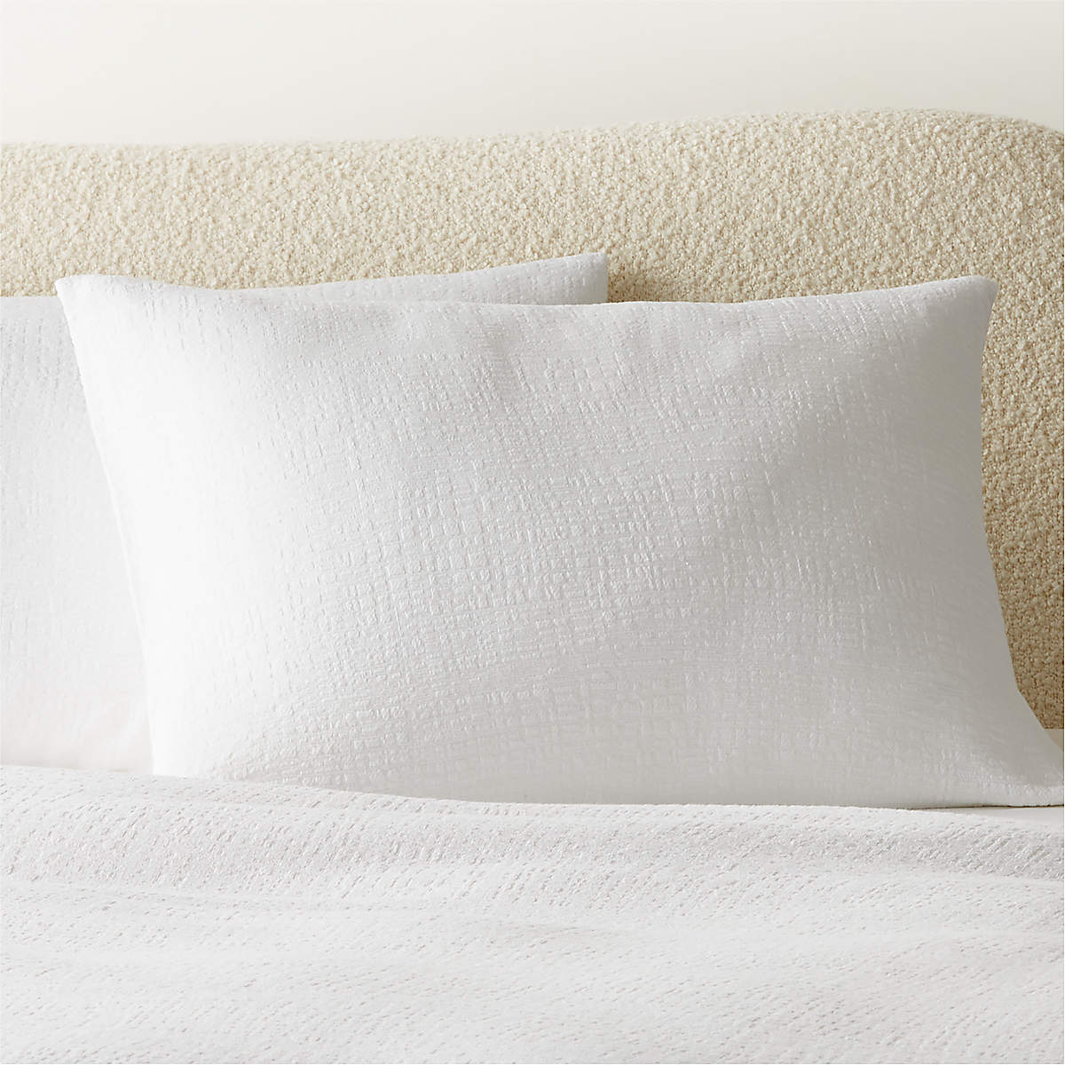 Maisa Organic Cotton Slub White Full/Queen Duvet Cover + Reviews CB2