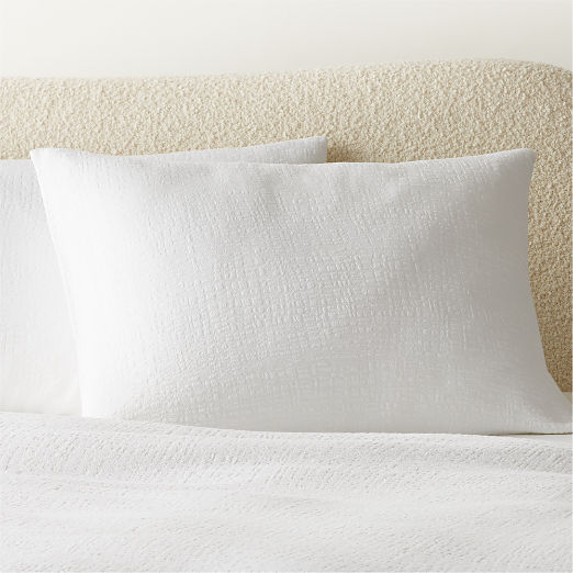 Maisa Organic Cotton Slub White King Pillow Shams Set of 2