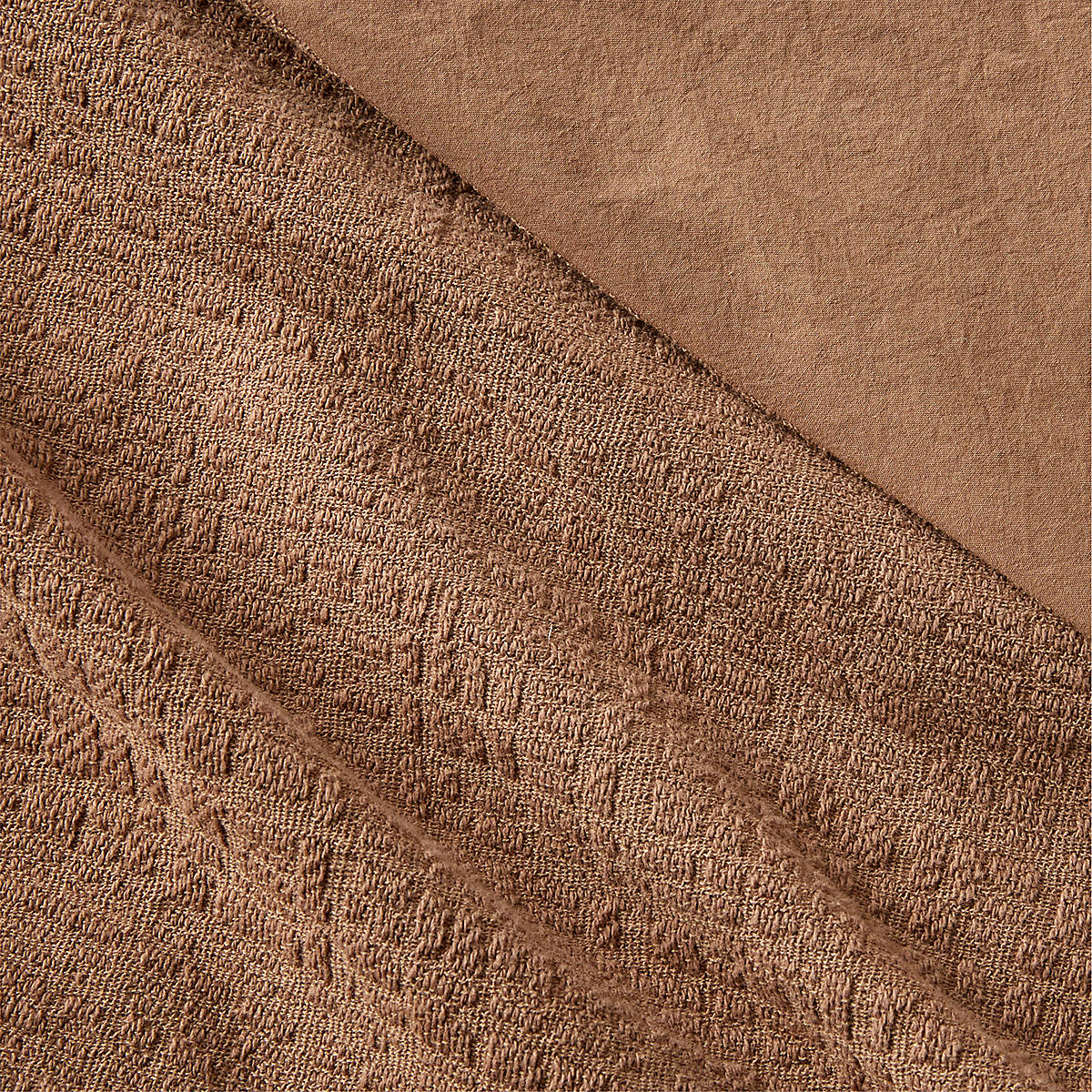 Maisa Organic Cotton Slub Coco Brown Full/Queen Duvet Cover + Reviews | CB2