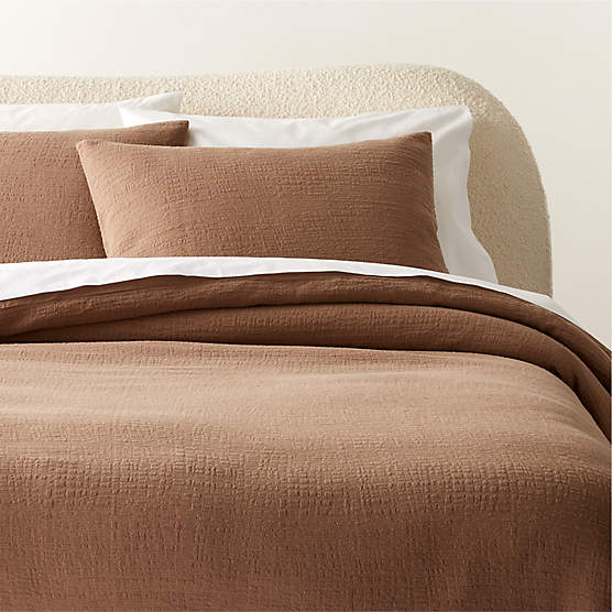 Maisa Organic Cotton Slub Coco Brown King Duvet Cover