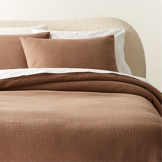 Maisa Organic Cotton Slub Coco Brown Full/Queen Duvet Cover