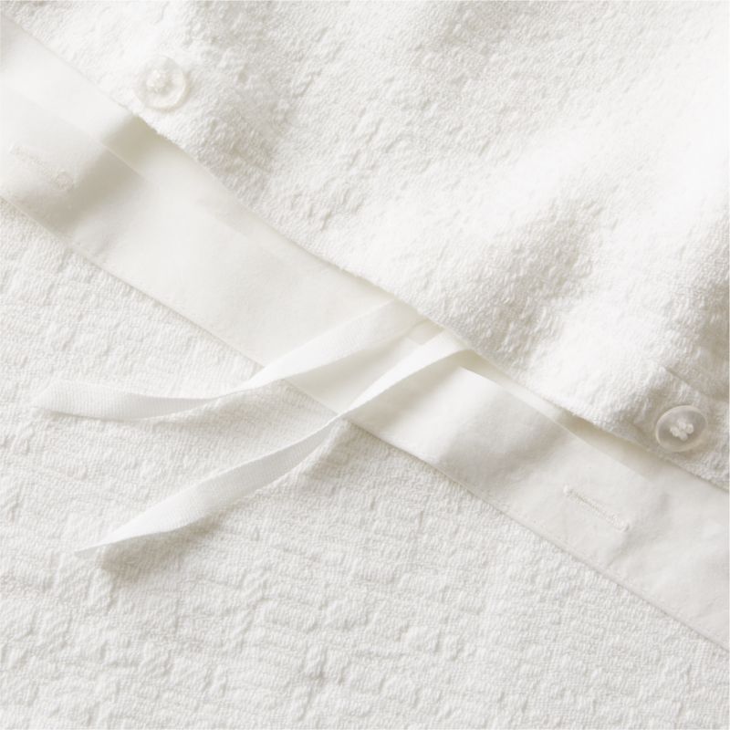 Maisa Organic Cotton Slub White King Duvet Cover - image 2 of 4