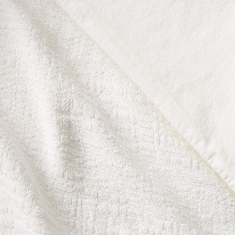 Maisa Organic Cotton Slub White King Duvet Cover - image 3 of 4