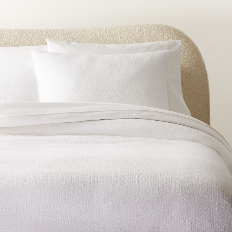 Maisa Organic Cotton Slub White King Duvet Cover - image 0 of 4