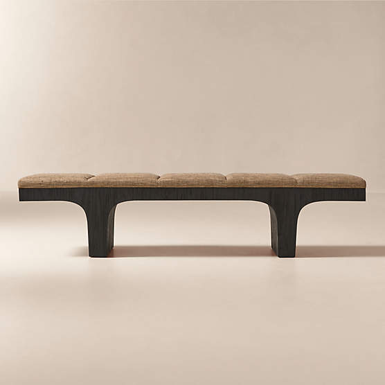 Maison 70" Light Brown Upholstered Bench