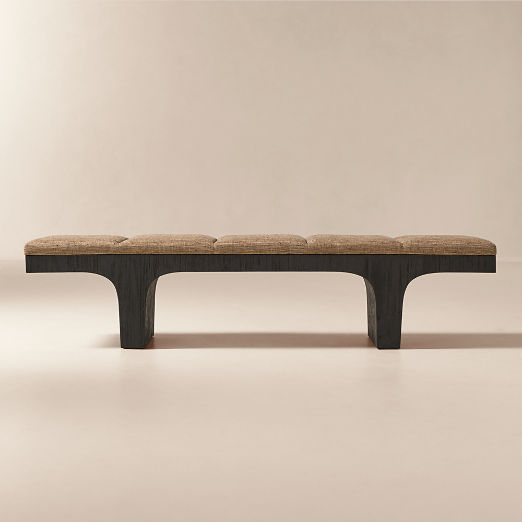 Maison 70" Light Brown Upholstered Bench