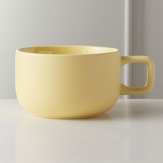 Extra Large Coffee Mugs CB2   Major Large Matte Yellow Mug 