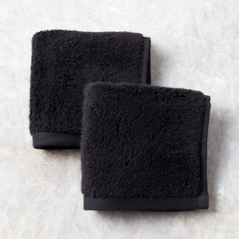 View Kalani Organic Cotton Black Makeup Towels Set of 2 details
