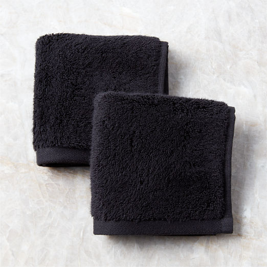 Kalani Organic Cotton Black Makeup Towels Set of 2