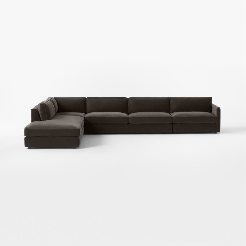 Malea 4-Piece L-Shaped Charcoal Grey Performance Fabric Sectional Sofa with Left-Arm Chaise - image 1 of 6