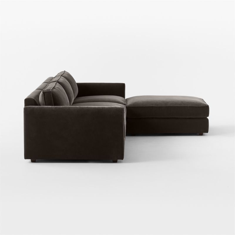 Malea 4-Piece L-Shaped Charcoal Grey Performance Fabric Sectional Sofa with Ottoman - image 4 of 7