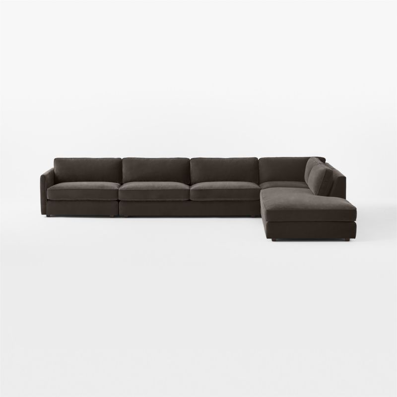 Malea 4-Piece L-Shaped Charcoal Grey Performance Fabric Sectional Sofa with Right-Arm Chaise - image 2 of 8