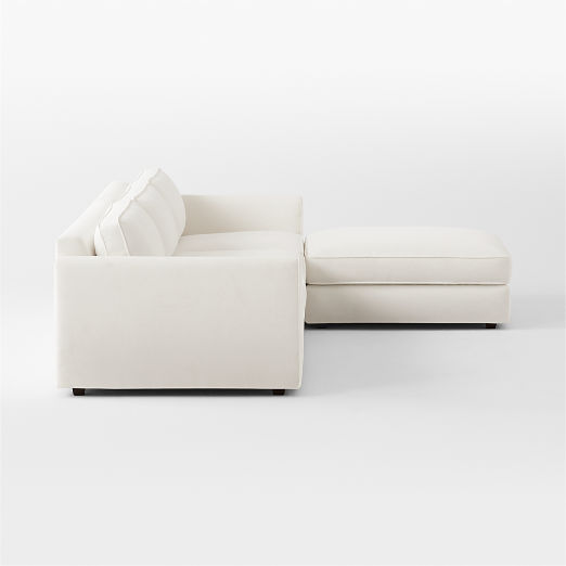 Malea 4-Piece L-Shaped White Performance Fabric Sectional Sofa with Ottoman