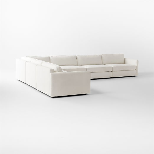 Malea 5-Piece L-Shaped White Performance Fabric Sectional Sofa