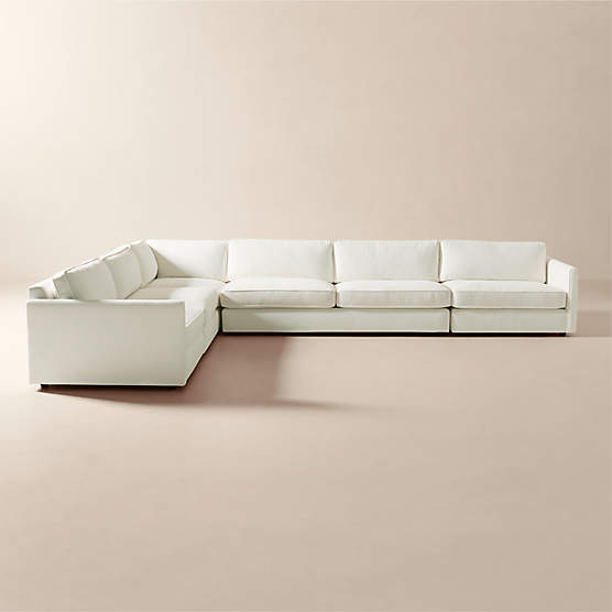 Malea 5-Piece L-Shaped White Performance Fabric Sectional Sofa