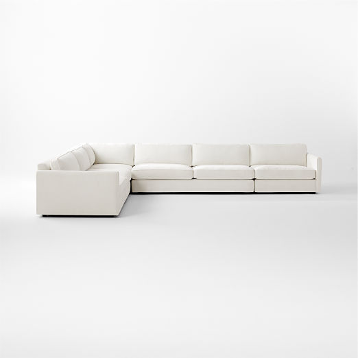 Malea 5-Piece L-Shaped White Performance Fabric Sectional Sofa