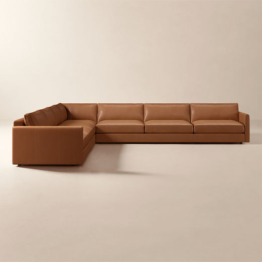 Malea 5-Piece L-Shaped Leather Sectional Sofa