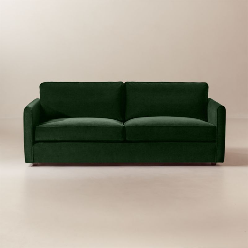 Malea 78" Green Velvet Apartment Sofa - image 0 of 9