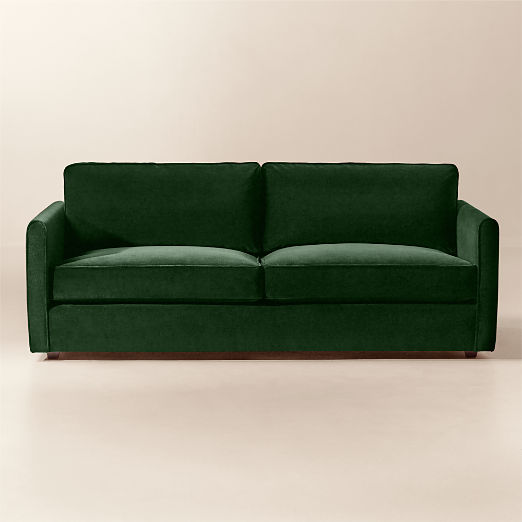 Malea Green Velvet Sofa (78"-100")