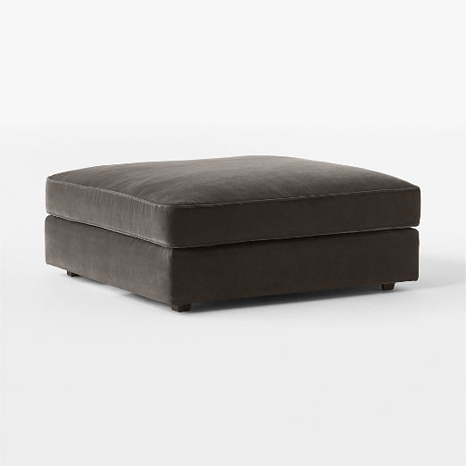 Malea Charcoal Grey Performance Fabric Ottoman