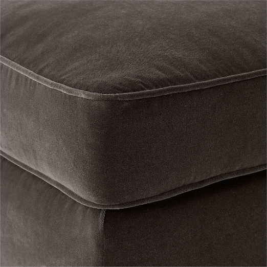 Malea Charcoal Grey Performance Fabric Ottoman