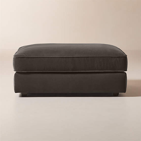 Malea Charcoal Grey Performance Fabric Ottoman