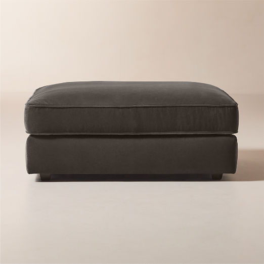 Malea Charcoal Grey Performance Fabric Ottoman