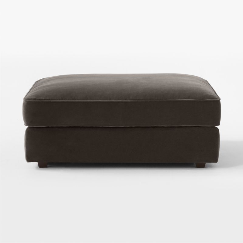 Malea Charcoal Grey Performance Fabric Ottoman - image 1 of 4