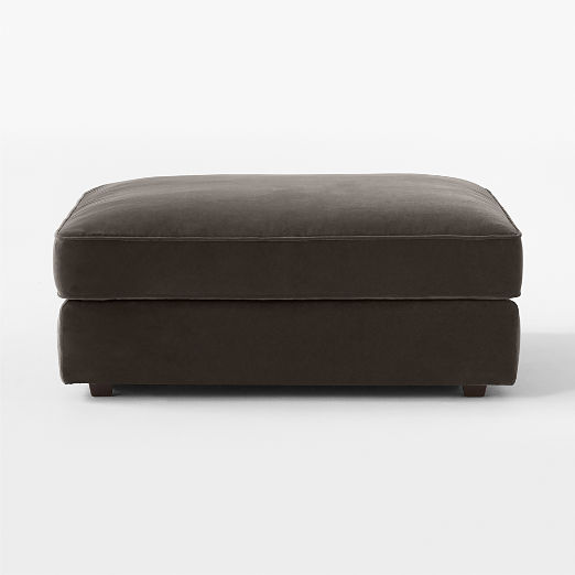 Malea Charcoal Grey Performance Fabric Ottoman