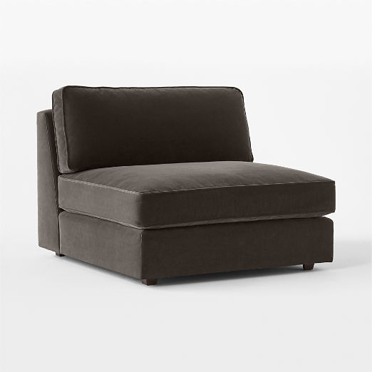 Malea Charcoal Grey Performance Fabric Armless Chair