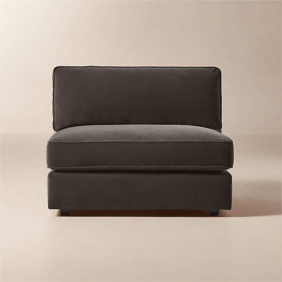 Malea Charcoal Grey Performance Fabric Armless Chair