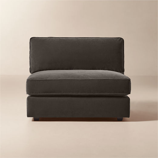 Malea Charcoal Grey Performance Fabric Armless Chair