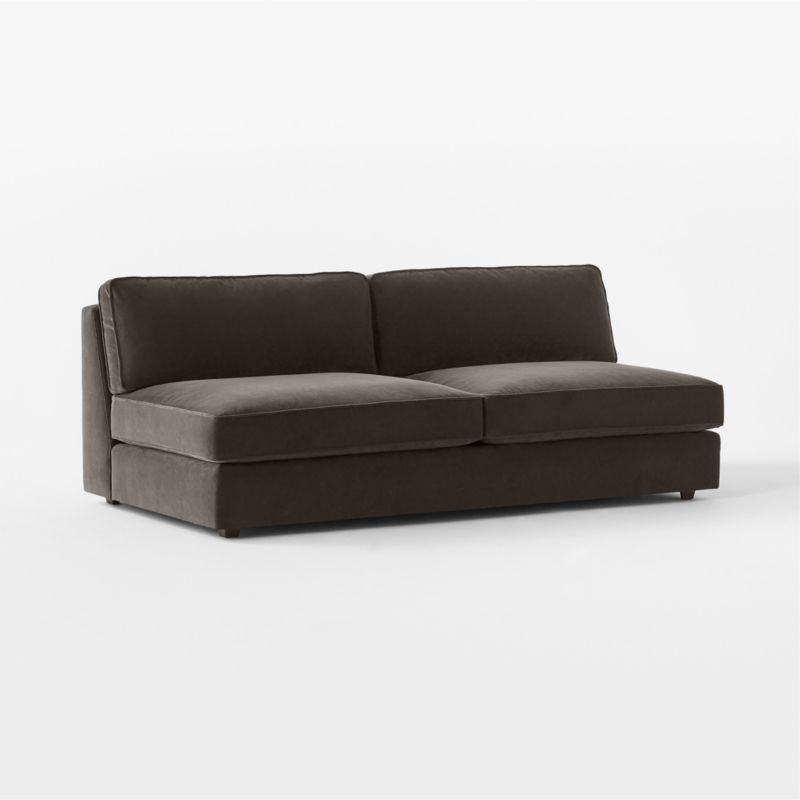 Malea Charcoal Grey Performance Fabric Armless Loveseat - image 3 of 7