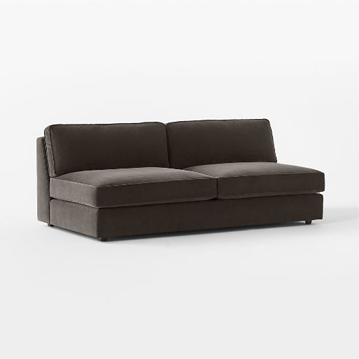 Malea Charcoal Grey Performance Fabric Armless Loveseat