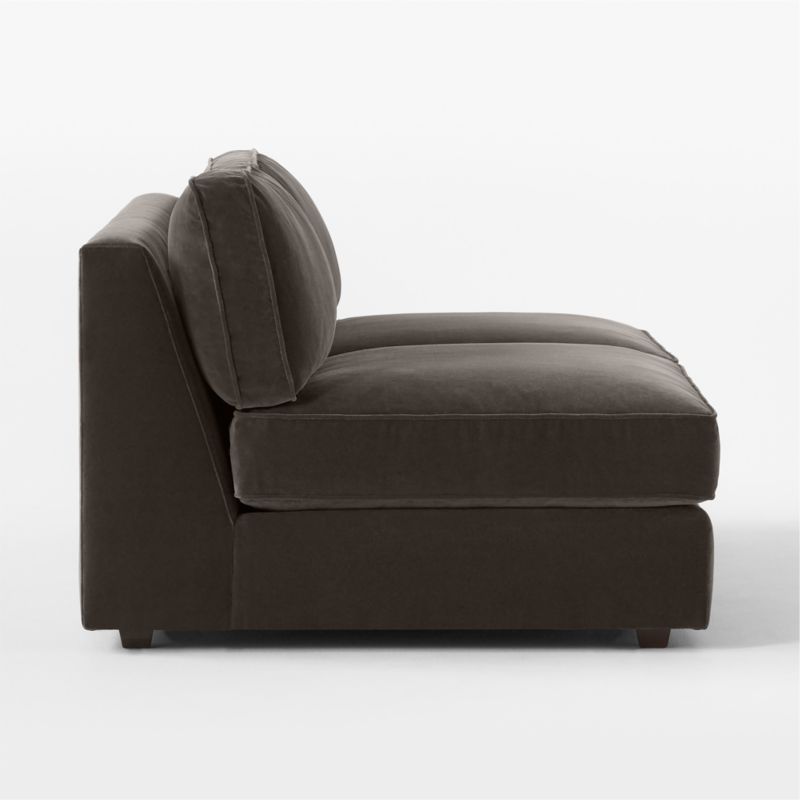 Malea Charcoal Grey Performance Fabric Armless Loveseat - image 4 of 7